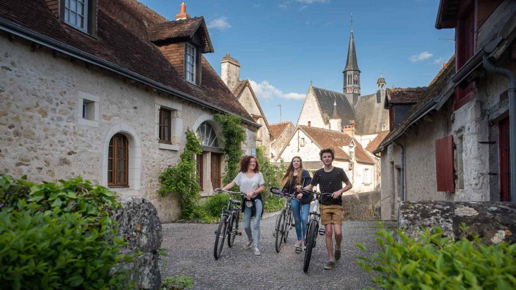 In the alleys of Montrésor, one of the most beautiful villages of France. In the alleys of Montrésor, one of the most beautiful villages of France, with a marvellous castle.