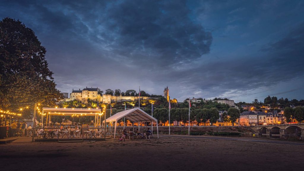 The guinguette of Chinon on the banks of the Vienne river