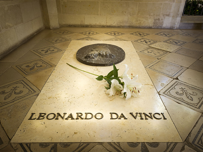 The grave of Leonardo da Vinci - Royal castle of Amboise, France.