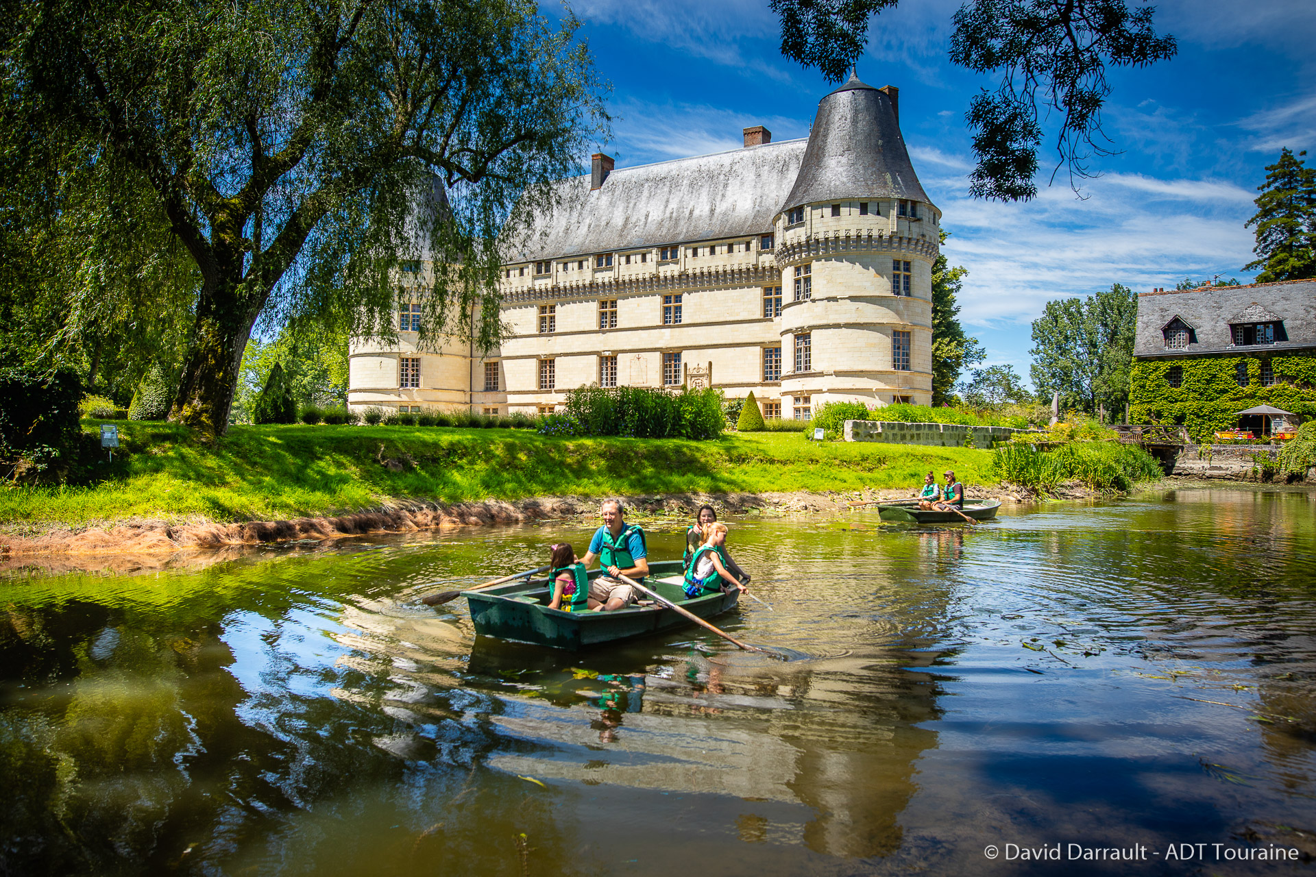 The beautiful french castle of L'Islette (in the town of Azay-le-Rideau), in the great collection of Loire Valley chateaux and near the motionless cruise on the Loire River.