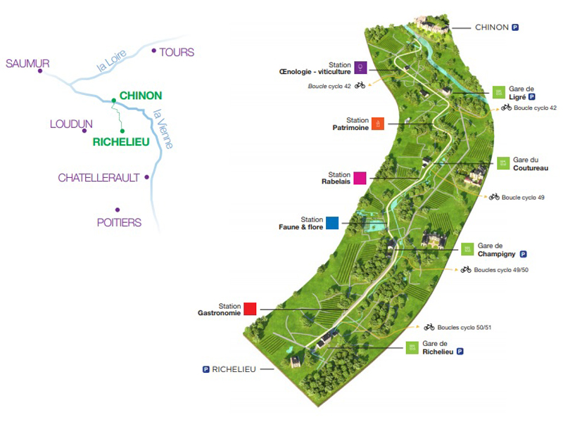 Richelieu - Chinon Green Path map