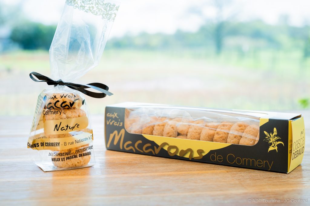 French macaroons of Cormery known here as macarons de Cormery: an ancient recipe of macaroons, in Loire Valley, France, with almond powder, egg whites and sugar.