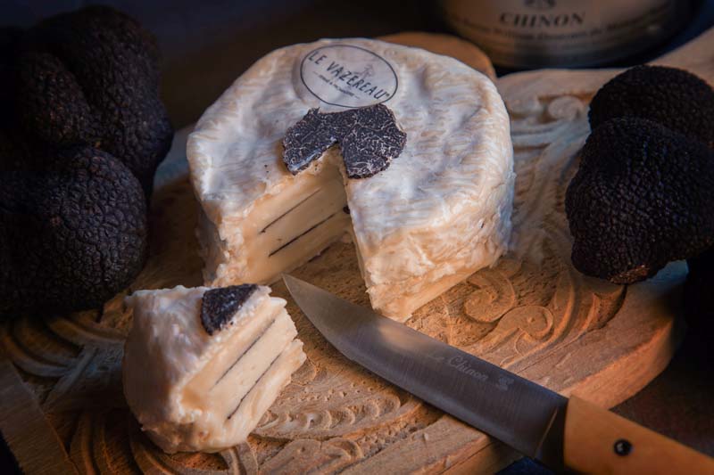 Le chinonais - Cheese with black truffle, France - Le Vazereau farm