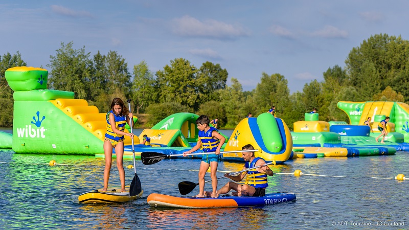 aquatic park at the Lake of Hommes - Loire Valley, France.