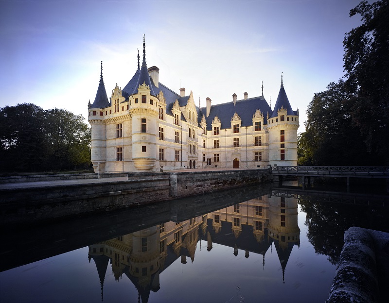 Which castle to visit in Loire Valley? The castle of Azay-le-Rideau by night, Loire Valley, France. 