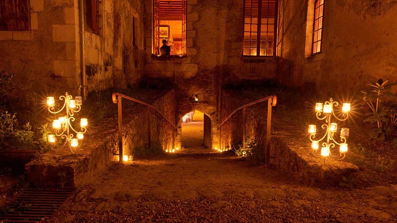 Night visit at the castle of Gizeux - Loire Valley, France. © Brigitte Decamp