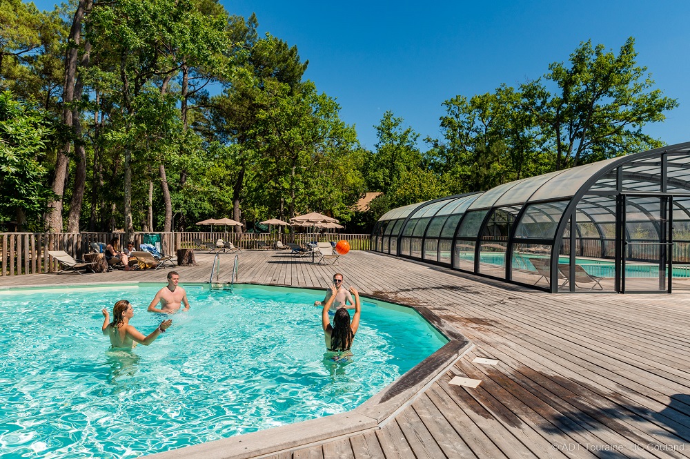 A camping holiday at Huttopia Rilla, near the Château-la-Vallière Cyclorail - Indre-et-Loire, France.