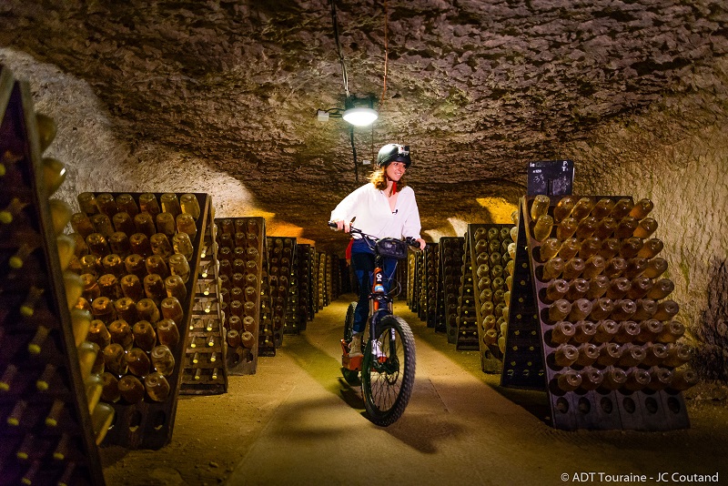 Trottxway into the Blanc Foussy Grandes caves Saint Roch cellar. france.