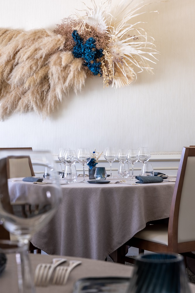 In the dining room