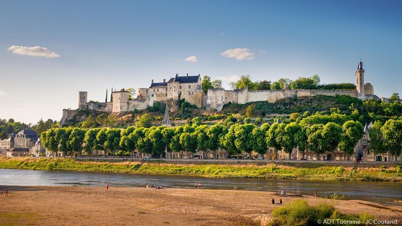 The Royal fortress of Chinon, near the hotel Troglododo - Loire Valley, France.