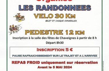 Rando vélo pédestre Chaveignes 18 mai 2025
