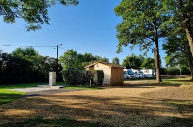 Camper van area of Sepmes, Loire Valley, France. Camping-car Park