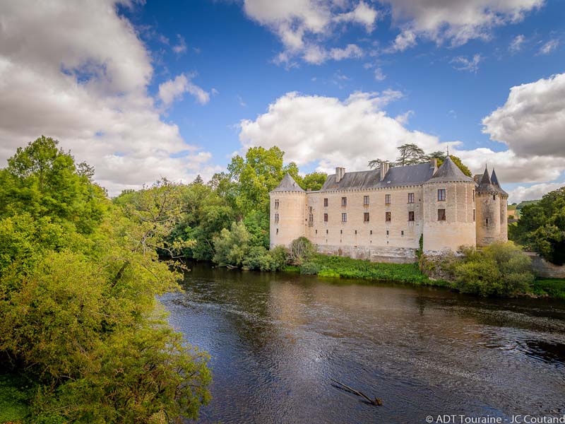 La Guerche castle, near the River Creuse. One of the beautiful secret chateaux of France. Loire Valley off the beaten track.